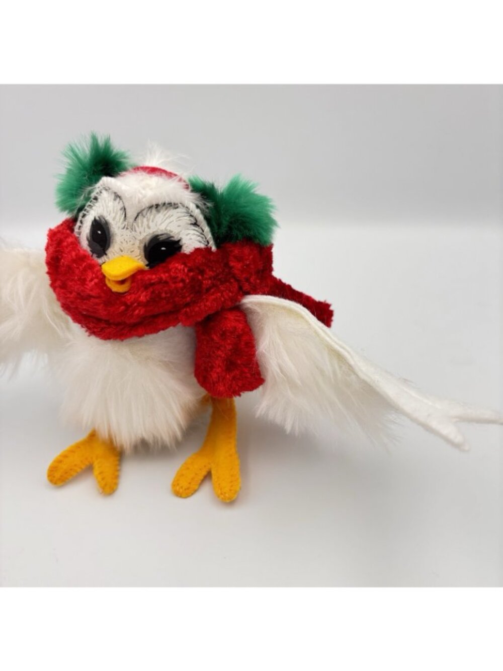 Annalee Dolls Christmas Winter White Owl Plush 2012 Red Scarf Green Earmuffs 5” - Picture 5 of 14